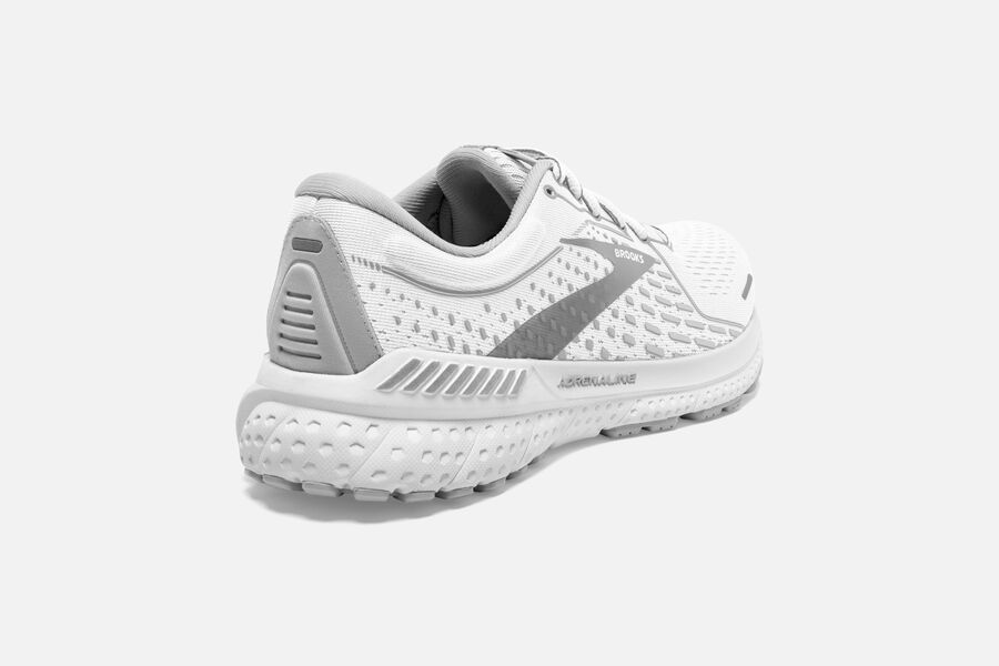 Brooks Running Shoes Womens White/Grey - Adrenaline GTS 21 Road - 3071-TANOP